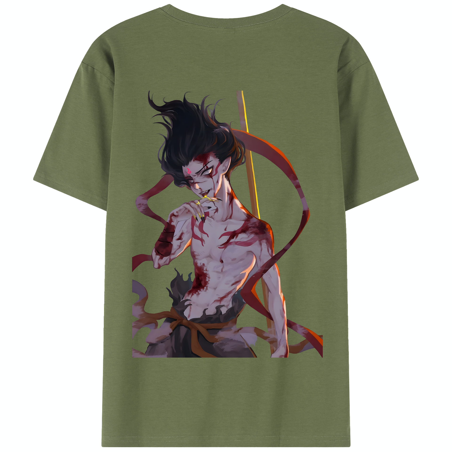 （画像用） Ne Zha 2 ナタ 魔童の大暴れ 綿100％半袖Tシャツ（背面プリント）